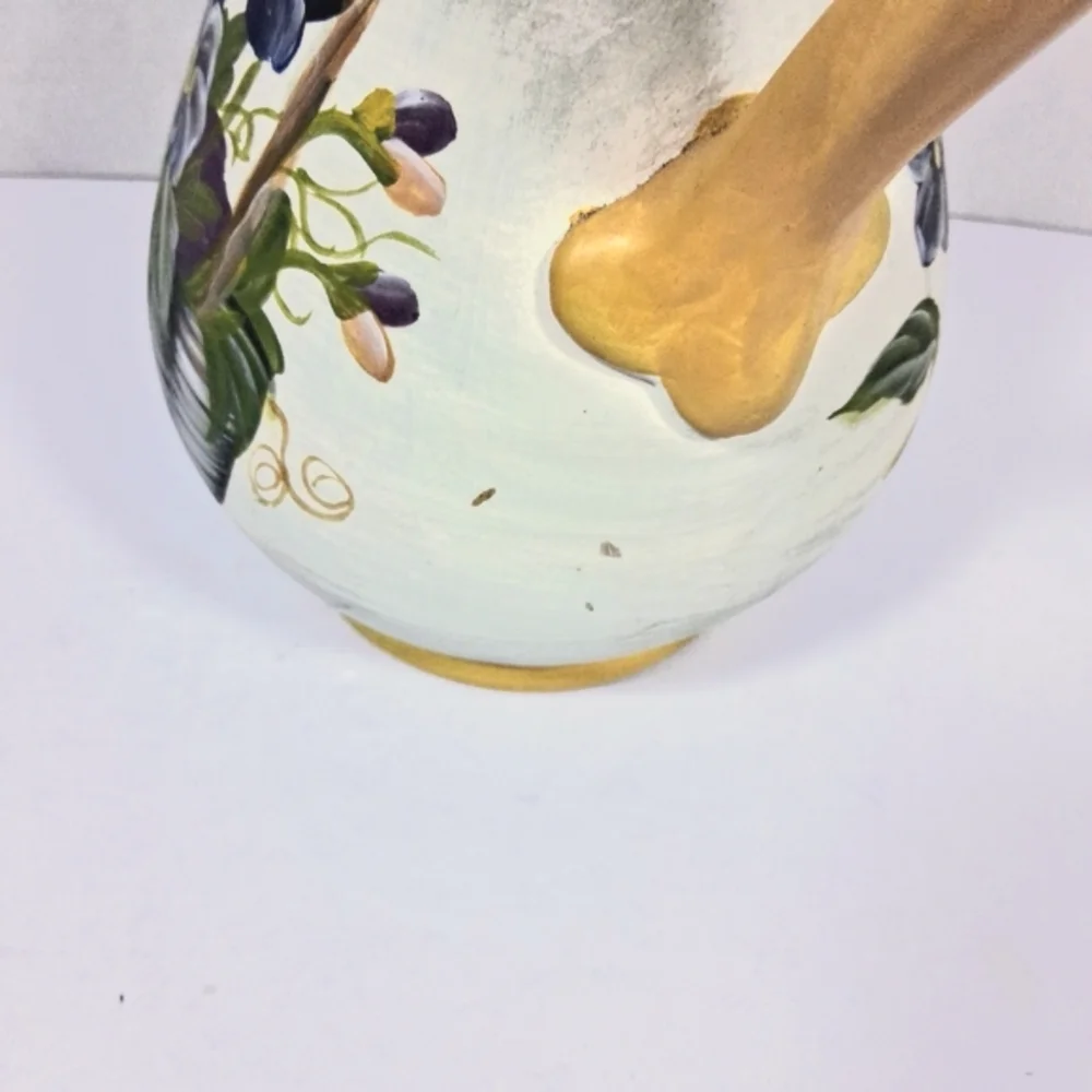 Hand Painted Large Decorative Floral Ceramic Pitcher/Vase/Accent/Adornment